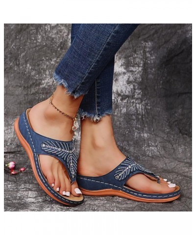 Women's Slide Sandals Comfortable Round Toe Women Flat Sandals Sparkly Wedding Dress Orthopedic Sandals Footwear Clearance 5-...