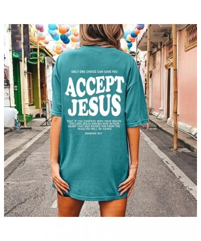 Women Shirts Graphic Tees Casual Short Sleeve Tops Shirts for Women Pack Blue $12.64 Sandals