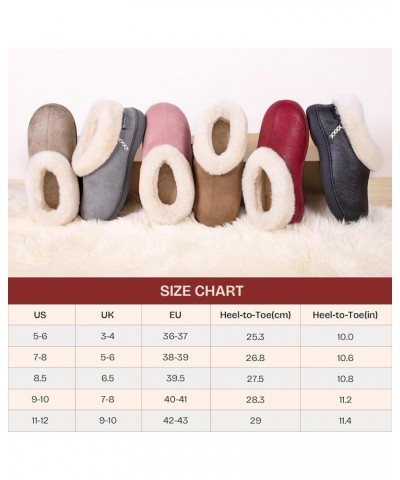 Women's Micro Suede Cozy Memory Foam Winter Slippers with Fuzzy Faux Fur Collar and Indoor Outdoor Rubber Sole Grey $17.04 Sl...