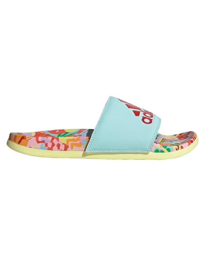 women's Adilette Comfort Slides Sandal Clear Aqua/Lush Red/Pearl Citrine $16.31 Athletic Shoes