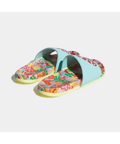 women's Adilette Comfort Slides Sandal Clear Aqua/Lush Red/Pearl Citrine $16.31 Athletic Shoes