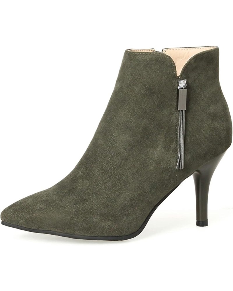 Womens Formal Stiletto Heels Winter Ankle Boots Green 2 $29.87 Boots