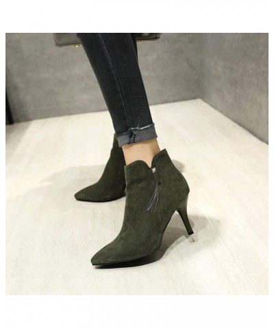 Womens Formal Stiletto Heels Winter Ankle Boots Green 2 $29.87 Boots