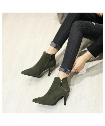 Womens Formal Stiletto Heels Winter Ankle Boots Green 2 $29.87 Boots