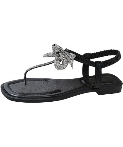 black strappy sandals,Summer Womens Flip-Flops Open Toe Casual Shoes Flats Buckle Strap Roman Sandals Z 02-black $10.38 Sandals