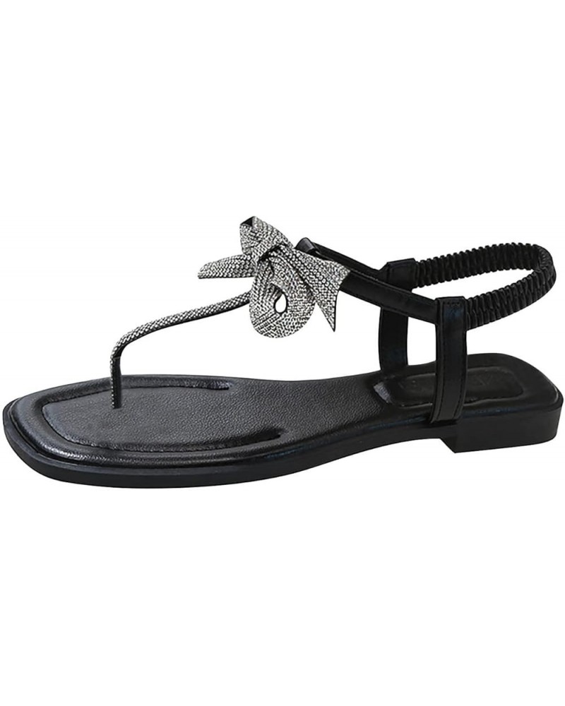 black strappy sandals,Summer Womens Flip-Flops Open Toe Casual Shoes Flats Buckle Strap Roman Sandals Z 02-black $10.38 Sandals