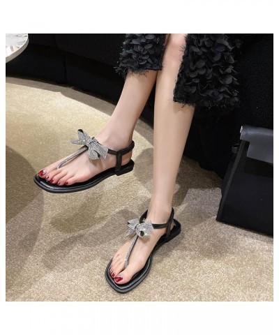 black strappy sandals,Summer Womens Flip-Flops Open Toe Casual Shoes Flats Buckle Strap Roman Sandals Z 02-black $10.38 Sandals