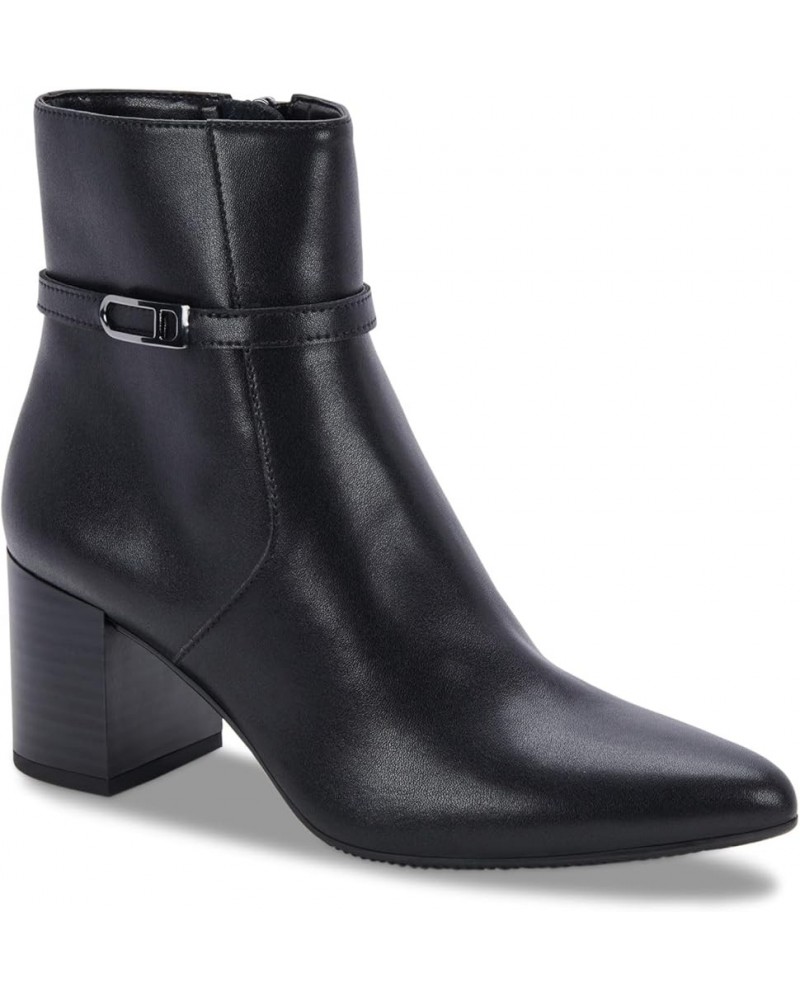 Womens Tatum Leather Pointed Toe Booties Black Leather $15.50 Boots