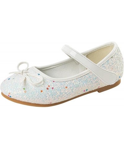 Women's Summer ????lats Shoes Casual Mary Jane School Wedding Party Shoes Fashion Women's Bow Sequins Shoes White $11.33 Flats