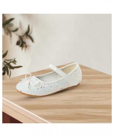 Women's Summer ????lats Shoes Casual Mary Jane School Wedding Party Shoes Fashion Women's Bow Sequins Shoes White $11.33 Flats