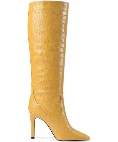 Women Elegant Boots Knee High high-heels 1 Yellow $34.16 Boots