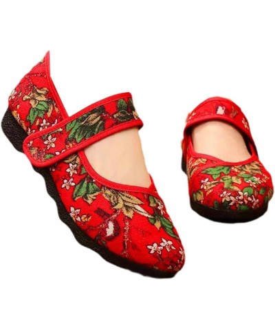 Embroidered Women Flats Flower Slip On Cotton Fabric Linen Comfortable Old Peking Ballerina Flat Shoes Sapato 4 $24.72 Flats