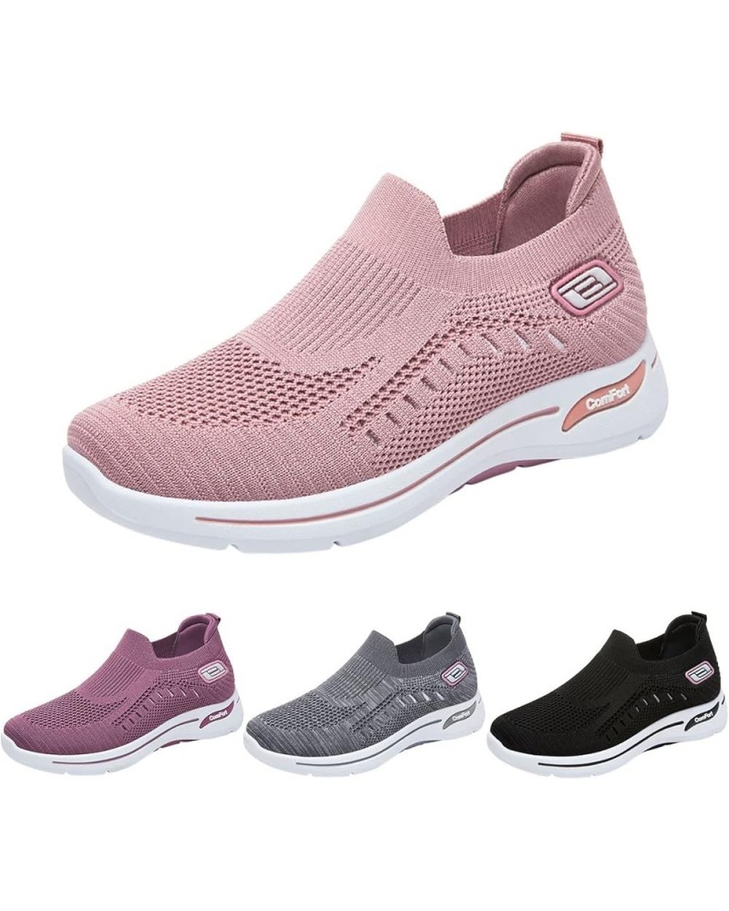 Womens Walking Sports Mesh Sneakers Athletic Jogging Soft Shoes Supportive Tennis Running Shoes Ao1-pink $16.19 Athletic Shoes