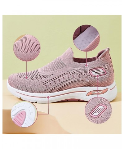 Womens Walking Sports Mesh Sneakers Athletic Jogging Soft Shoes Supportive Tennis Running Shoes Ao1-pink $16.19 Athletic Shoes