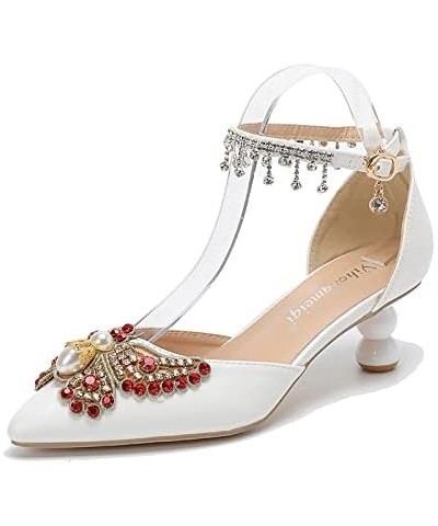 Women's silver medium low profile Heel Ankle sandals office women's pointed high heels white wedding shoes Red $21.51 Sandals