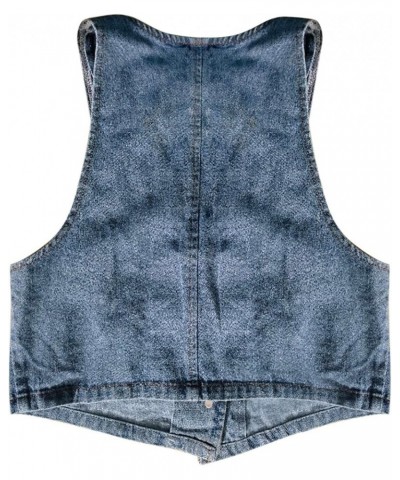 Casual Clothes Women Short Slim Fit Strap Style Denim Vest Top Cute Summer Shirts G-blue - Button Down Denim Vest $8.77 Athle...