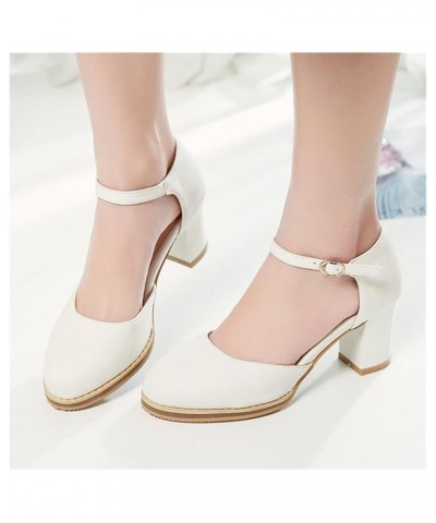 Leisure Classic Plus Size Ankle Strap Summer Sandals For Women Office Lady Platform Block High Heels Pumps Women Shoes Black ...