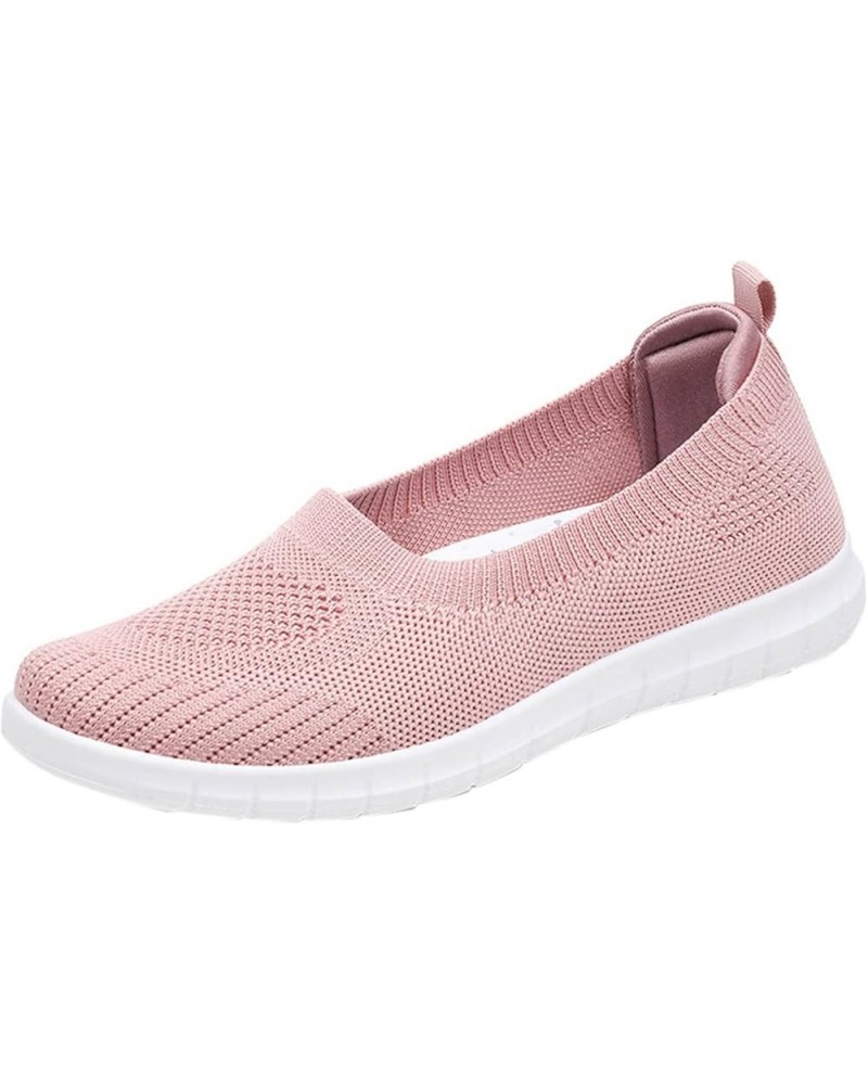 Women Breathable Lace Up Shoes Flats Casual Shoes Unisex Lightweight Work Shoes Sporty High Heel Sandals Wide Pink $20.60 San...