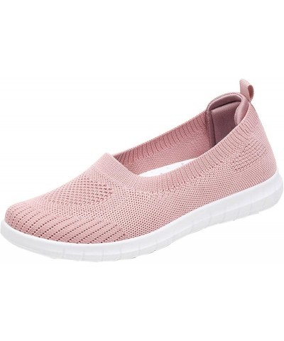 Women Breathable Lace Up Shoes Flats Casual Shoes Unisex Lightweight Work Shoes Sporty High Heel Sandals Wide Pink $20.60 San...