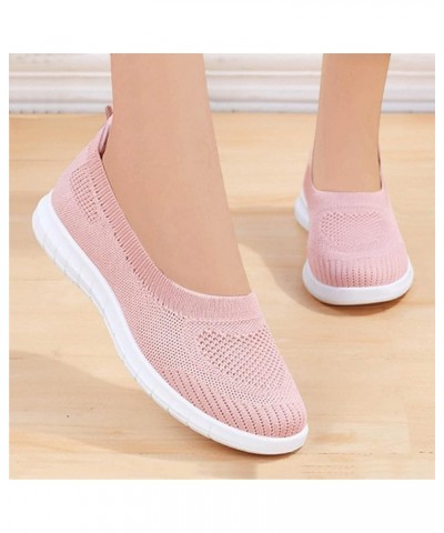 Women Breathable Lace Up Shoes Flats Casual Shoes Unisex Lightweight Work Shoes Sporty High Heel Sandals Wide Pink $20.60 San...