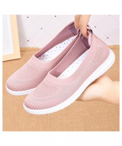 Women Breathable Lace Up Shoes Flats Casual Shoes Unisex Lightweight Work Shoes Sporty High Heel Sandals Wide Pink $20.60 San...