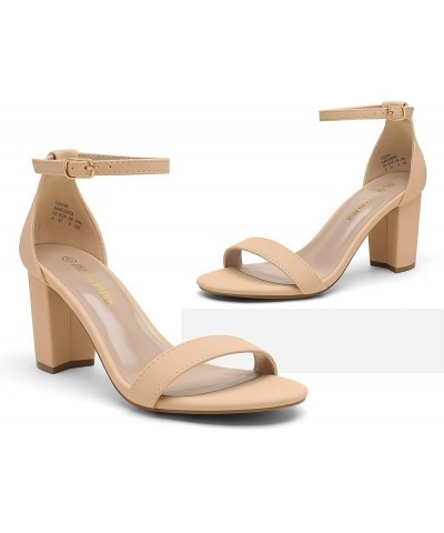 Women's Chunk Low Heel Pump Sandals Nude/Nubuck $21.23 Sandals