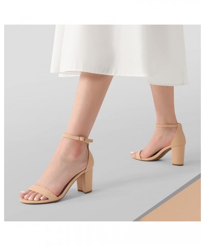 Women's Chunk Low Heel Pump Sandals Nude/Nubuck $21.23 Sandals