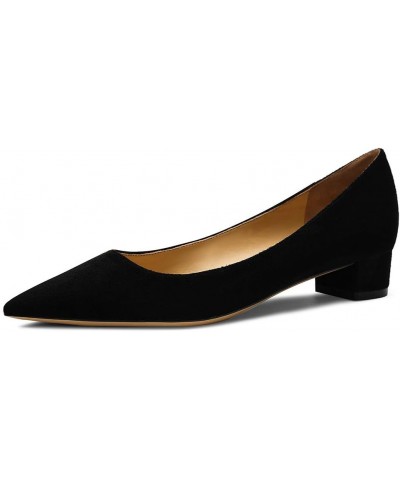 3CM Heel Elegant Women Pumps Low Heels 3cm-suede Black $23.64 Pumps