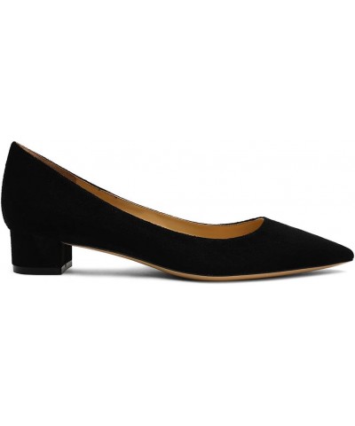 3CM Heel Elegant Women Pumps Low Heels 3cm-suede Black $23.64 Pumps