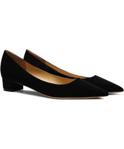 3CM Heel Elegant Women Pumps Low Heels 3cm-suede Black $23.64 Pumps