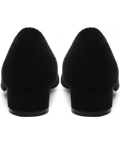 3CM Heel Elegant Women Pumps Low Heels 3cm-suede Black $23.64 Pumps