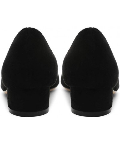 3CM Heel Elegant Women Pumps Low Heels 3cm-suede Black $23.64 Pumps