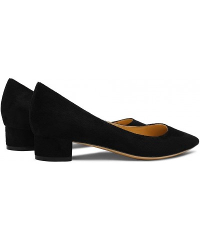 3CM Heel Elegant Women Pumps Low Heels 3cm-suede Black $23.64 Pumps