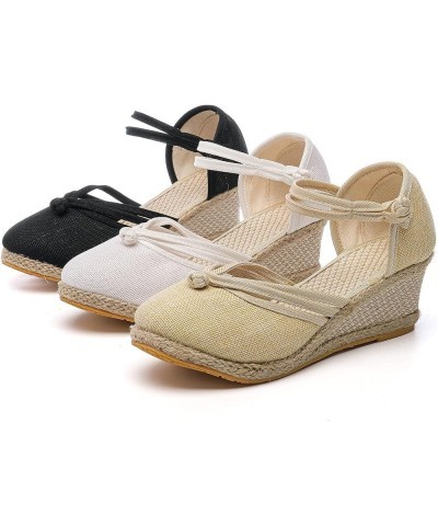 Women's Low Wedges Sandals Square Toe Ankle Strap Lightweight Arch Support Orthotic Casual Flat Shoes 112-ixpyn-white-c $13.9...