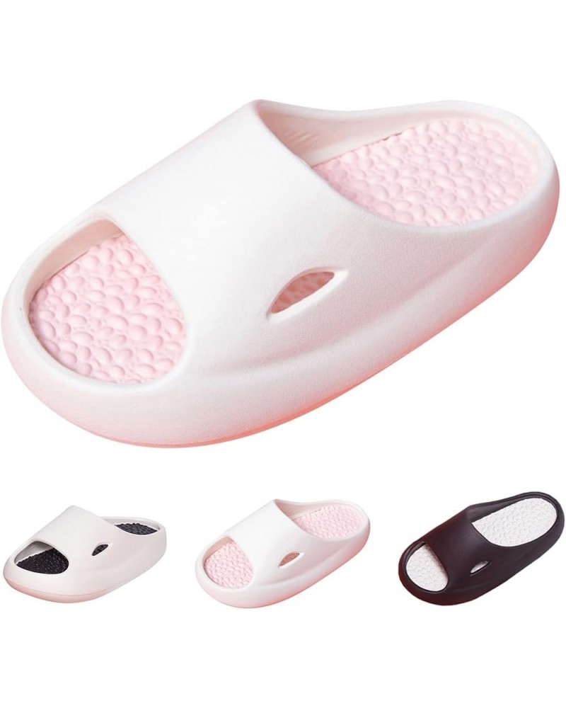 Women Slippers Beach Shoes Indoor And Outdoor Thick Soled Flat Bottomed Non Slip Hot Slippers for Women Pink $21.54 Slippers