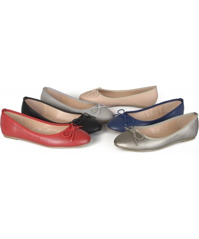 Womens Medium and Wide Width Vika Ballet Flat with Knit Trim and Dainty Vegan Leather Bow Detail Blush $16.80 Flats