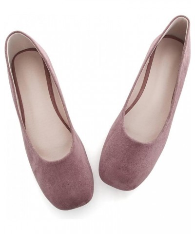 Ballets Flats for Women Square Toe Slip on Comfortable Flat Shoes Walking Dress Flats Loafers A Pinkish Grey $17.70 Flats