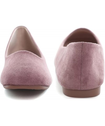 Ballets Flats for Women Square Toe Slip on Comfortable Flat Shoes Walking Dress Flats Loafers A Pinkish Grey $17.70 Flats