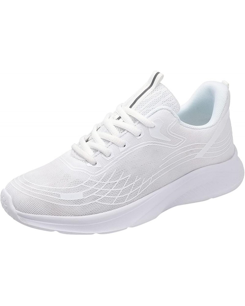 Womens Sneakers Size 7.5 Christmas, Womens Slip On Walking Shoes Non Slip Running Shoes Lightweight Gym Sneaker C-white $17.8...