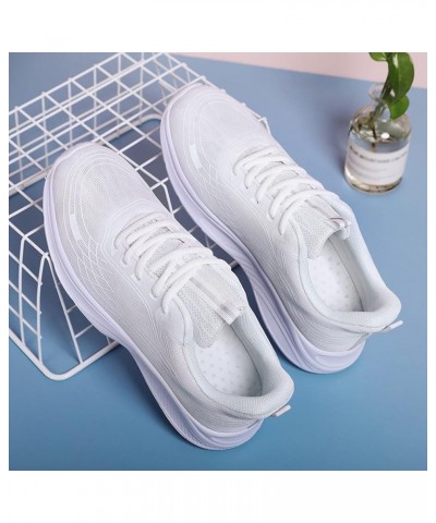 Womens Sneakers Size 7.5 Christmas, Womens Slip On Walking Shoes Non Slip Running Shoes Lightweight Gym Sneaker C-white $17.8...