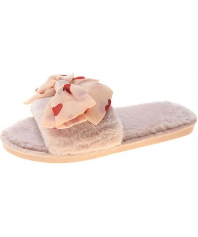 House Slipper for Women Classic Sweet Net Bows Vintage Shopping Teenager Comfy Open Toe Slippers for Ladies Pink $13.63 Slippers