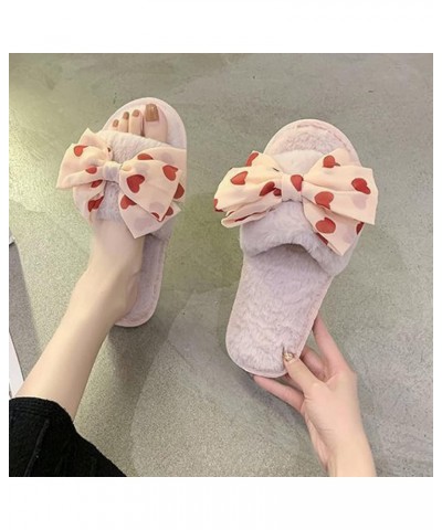 House Slipper for Women Classic Sweet Net Bows Vintage Shopping Teenager Comfy Open Toe Slippers for Ladies Pink $13.63 Slippers