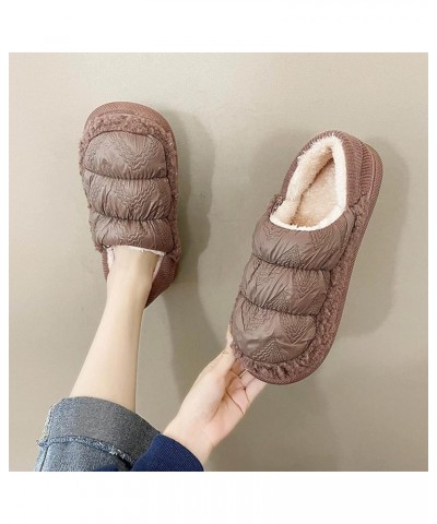 Costumes House Slippers for Women High Top Ankle Slippers Slip On Fashion And Comfortable House Slippers Shoes E-coffee $15.2...