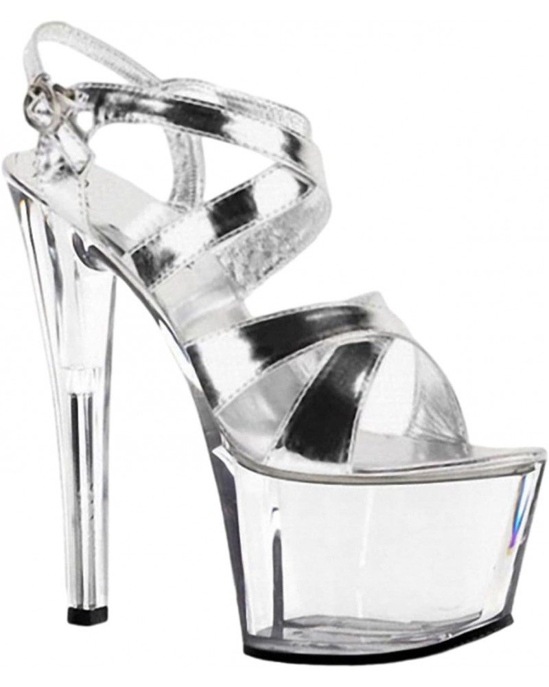 High Heel Nightclub Super High Heels 17CM/6.69 Inch Sandals Women Work Shoes Pole Dance Shoes,Silver,12 $42.30 Sandals