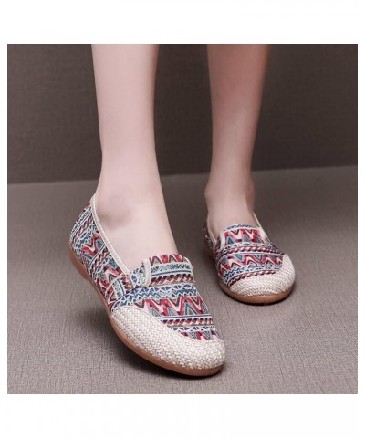 Fashion Four Season Women Casual Shoes Flat Bottom Round Toe Slip On Colorful Painting Lightweight and Women Dress Shoes A $1...