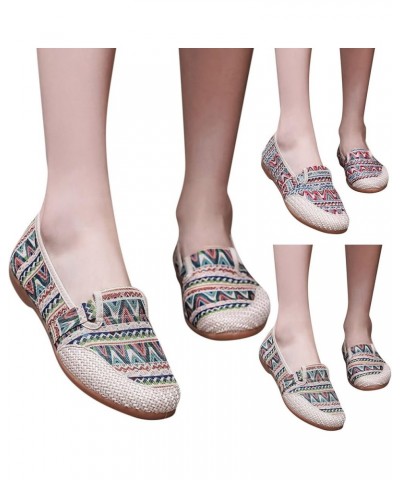 Fashion Four Season Women Casual Shoes Flat Bottom Round Toe Slip On Colorful Painting Lightweight and Women Dress Shoes A $1...