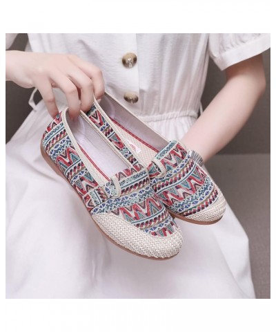 Fashion Four Season Women Casual Shoes Flat Bottom Round Toe Slip On Colorful Painting Lightweight and Women Dress Shoes A $1...