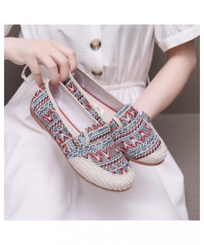 Fashion Four Season Women Casual Shoes Flat Bottom Round Toe Slip On Colorful Painting Lightweight and Women Dress Shoes A $1...