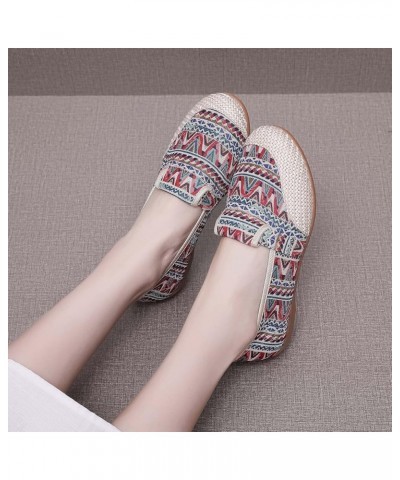 Fashion Four Season Women Casual Shoes Flat Bottom Round Toe Slip On Colorful Painting Lightweight and Women Dress Shoes A $1...