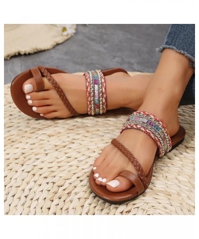 Stud Sandals for Women Fancy Straps Cork Sole Flip Flops For Ladies Outdoor Beach Women Platform Rhinestone Sandals Red $15.4...